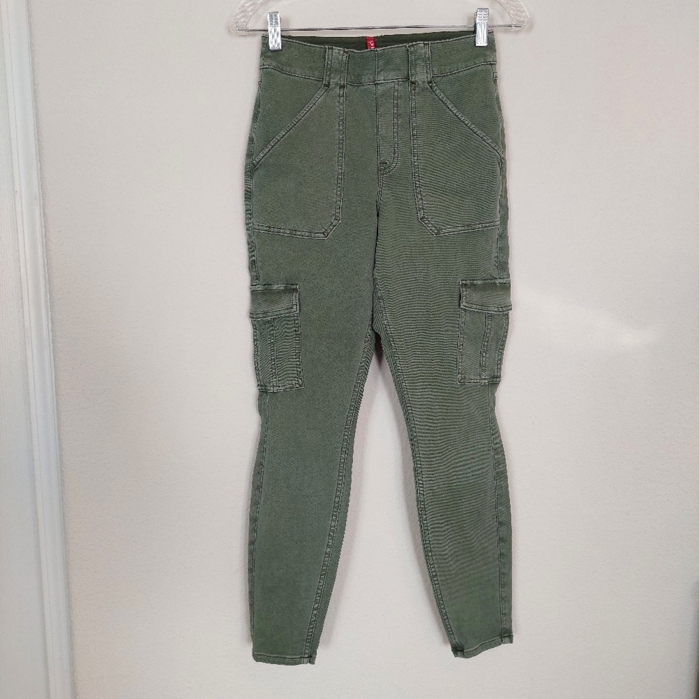 Spanx Twill Green Multipocket Cargo Pull On Pants… - image 3